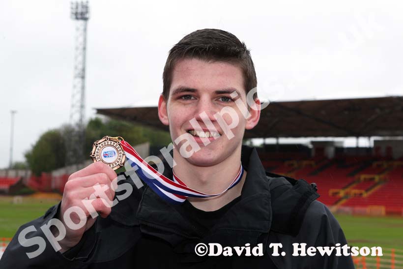 James Turnbull (Gateshead College) 3rd 110 metres hurdles and 2nd in the 400 metres hurdles, British College Championships, Gateshead International Stadium.